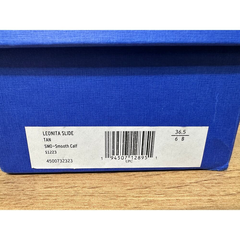 Stuart Weitzman Leonita Slide Sandal Tan Smooth Calf Leather Size 6 NIB Timeless - Picture 15 of 15